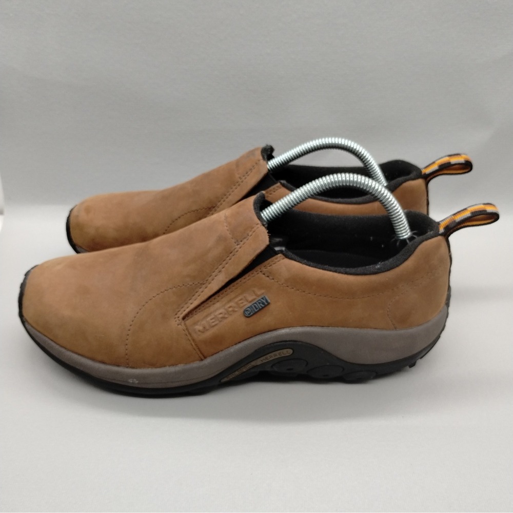 Merrell Jungle Moc Waterproof Brown Nubuck Leather Slip On Shoes Men 10.5 J52927